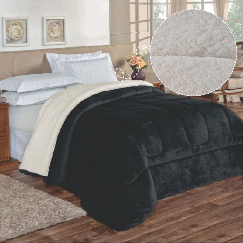 Coberdrom Edredom Sherpa Queen Casal - 2.40x2.20 - Macio e Elegante