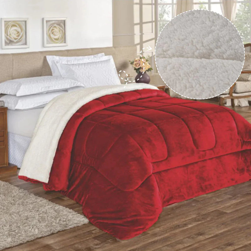 Coberdrom Edredom Sherpa Queen Casal - 2.40x2.20 - Macio e Elegante