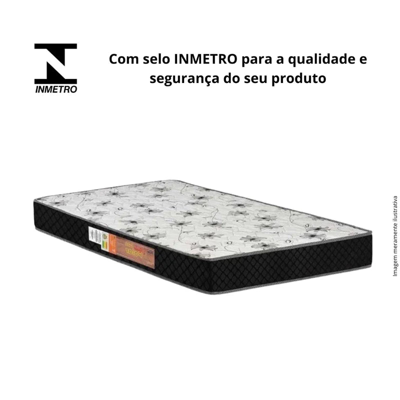 Kit 2 colchões BLACK solteiro espuma D23 78x188 altura 12cm