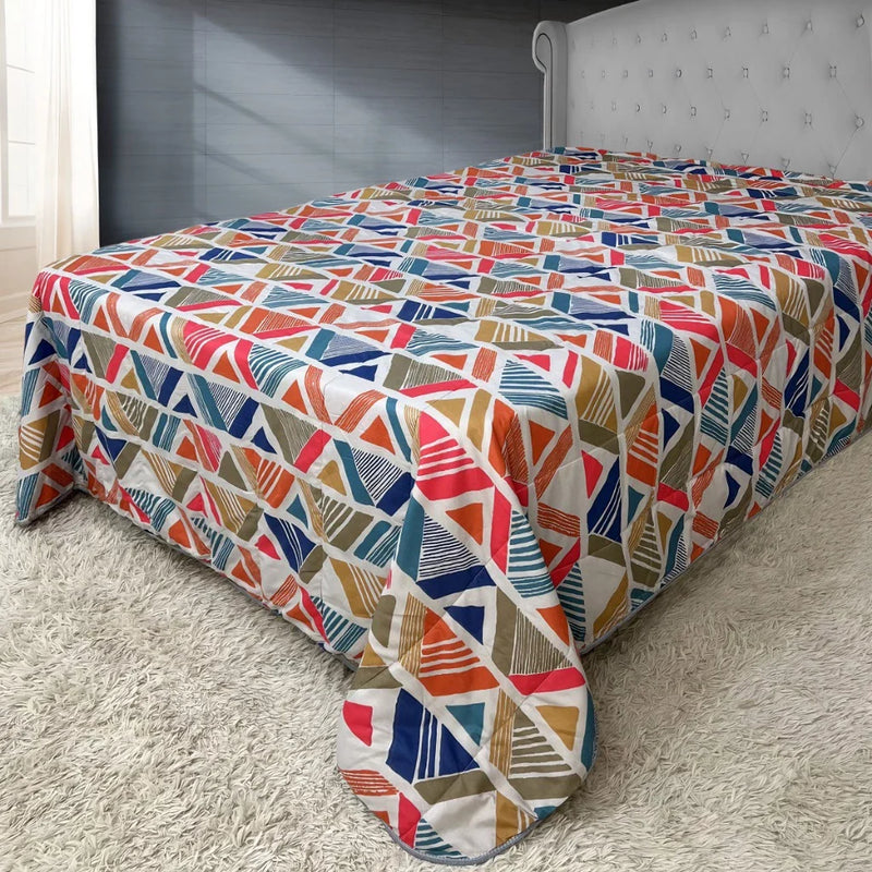 Edredom Athenas Queen 400 Fios Dupla Face Avulso Cobre Leito Estampado Matelado com Viés