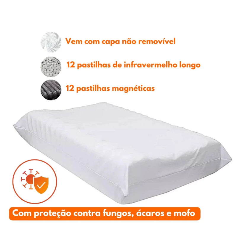 Travesseiro CERVICAL Ortopédico Pillow MAGNÉTICO com Infravermelho Terapêutico Premium