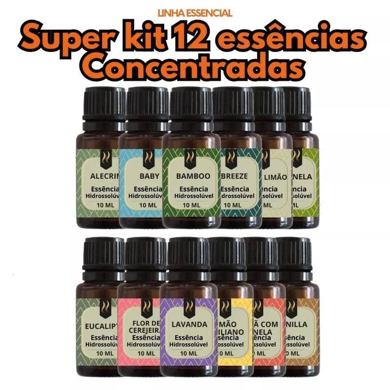 Kit 12 Essências variadas Linha Essencial para Difusor – Nattuaromas