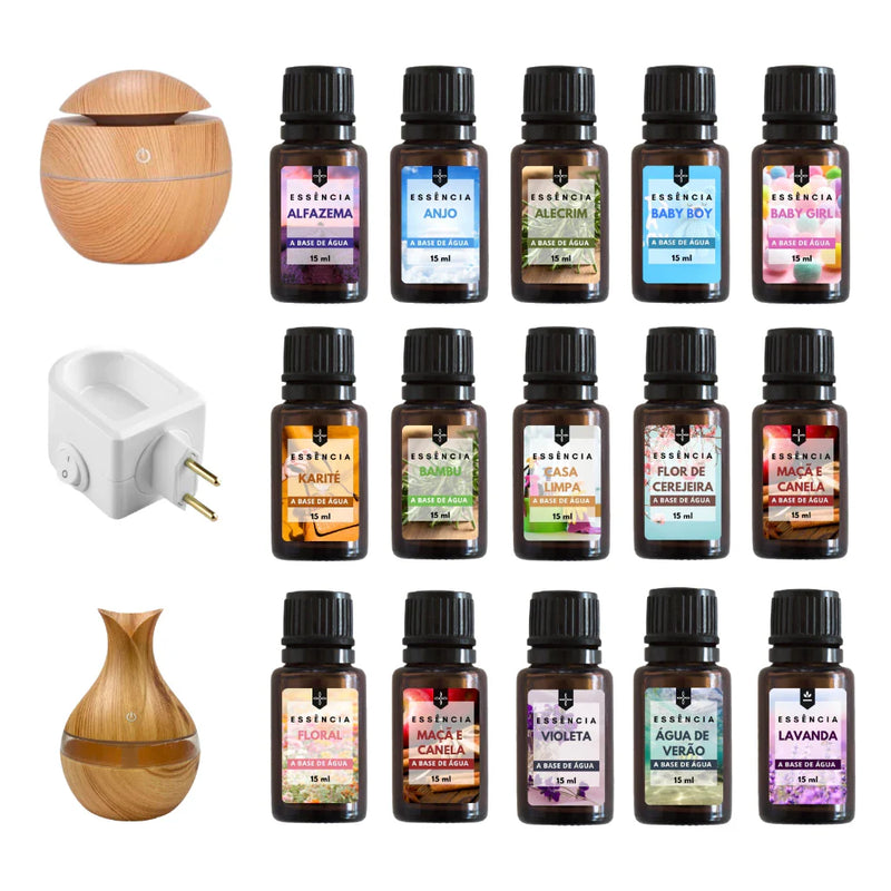 Kit 10 Essências Para Umidificador Aromatizador e Difusor Elétrico 15ml | Aromania