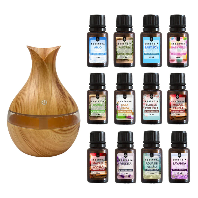 Kit com 5 Essências Hidrossolúveis Para Umidificador e Difusor de Ambiente 15ml - Escolha seus Aromas