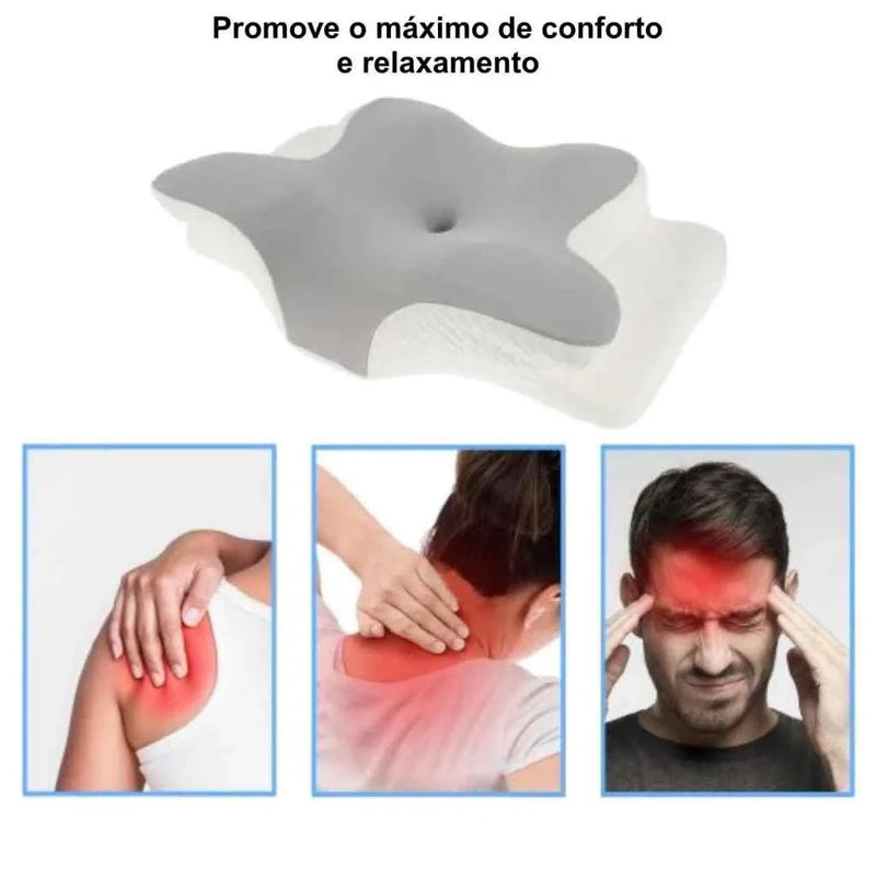 Travesseiro Almofada Cervical Ortopédico Com Espuma de Memória Para Relaxamento Alívio de Dores